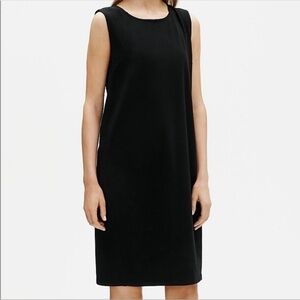 Eileen Fisher Black Organic Cotton Sleeveless Crewneck Tank Dress Size S
